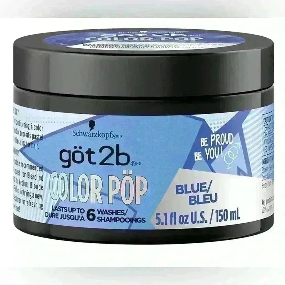 Got2B Color Pop Semi-Permanent Hair Color Mask, Blue, 5.1 oz